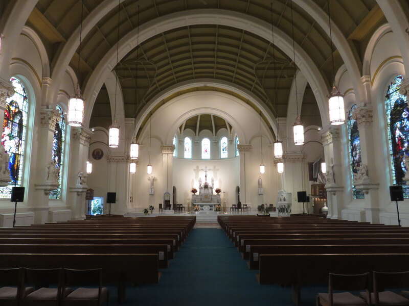 Interior of the Cathedral of Our Lady of Lourdes in Spokane, Washington in 2018