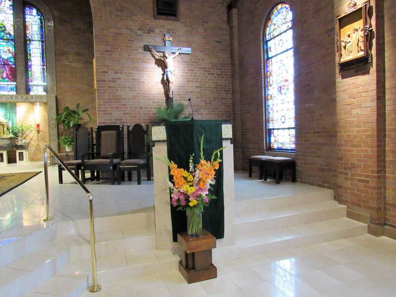 The ambo in the Cathedral of the Immaculate Conception in Tyler, Texas.