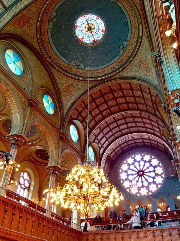 Ceiling &amp; Chandelier Detail 
Eldridge Street Synagogue