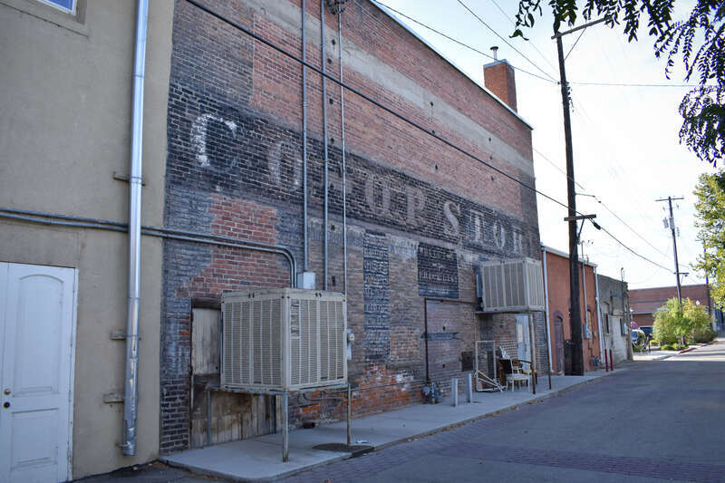 A ghost sign advertising the Co-Op Store in Caldwell, Idaho.