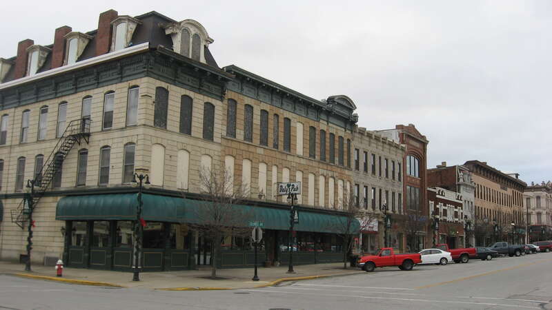 Buildings on the eastern side of the 100 block of Columbus Avenue in Sandusky, Ohio, United States.  This block composes the Columbus Avenue Historic District, a historic district that is listed on the National Register of Historic Places.