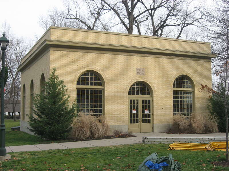 A building at Carillon Historical Park in Dayton, Ohio, United States, which houses the park's Corliss steam engine.