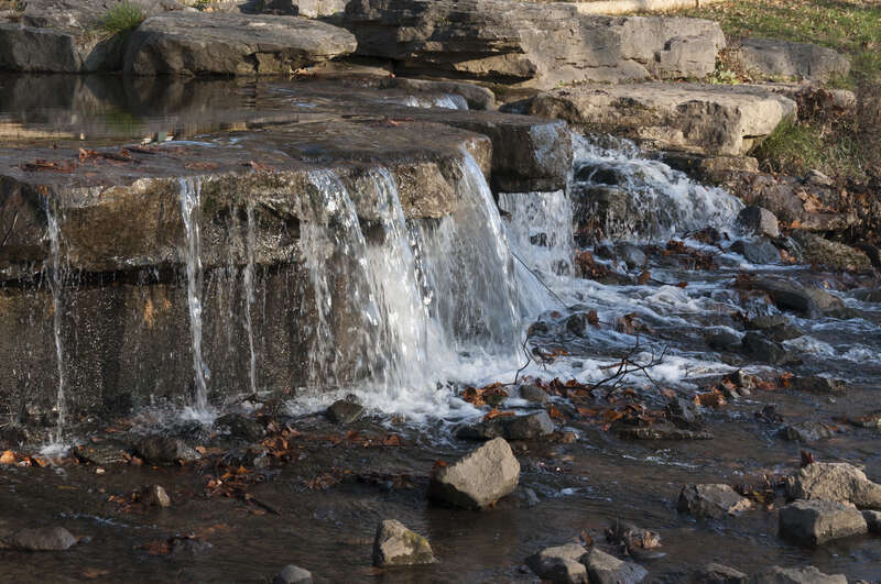 A small offshoot of Big Walnut Creek going through Creekside Park in Gahanna, Ohio.