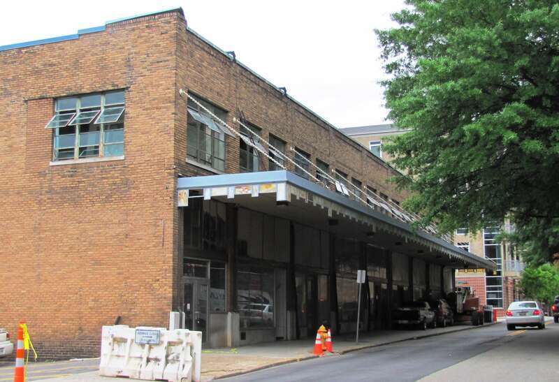 Facade of the NRHP-listed Daylight Building in Knoxville, Tennessee, USA.  This building housed engineering staff offices for the Tennessee Valley Authority from the 1930s until the 1990s.