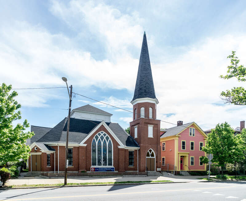 46 Dexter street, Providence Hmong Church, formerly Advent Christian Church (1909): 54/56 Dexter Street next to it. The Dexter Training Ground is across the street.