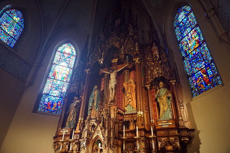 The interior of St. Anthony Church during Doors Open Milwaukee 2024 in Milwaukee, Wisconsin (United States).