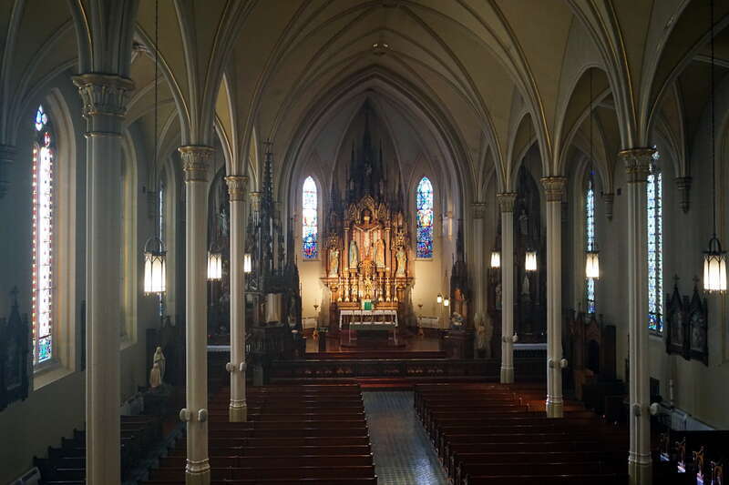 The interior of St. Anthony Church during Doors Open Milwaukee 2024 in Milwaukee, Wisconsin (United States).