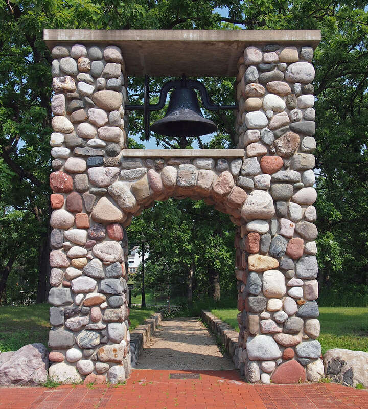 Elkhi Stadium entrance arch at the corner of Main St &amp; Norfolk Ave, Elk River, Minnesota, USA.  Viewed from the southeast.  





This is an image of a place or building that is listed on the National Register of Historic Places in the United