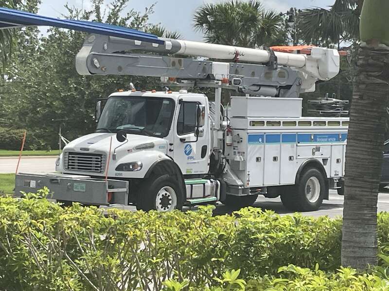 This is a Freightliner M2 106 ,owned by Florida Power &amp; Light (FPL). This vehicle runs on biodiesel.