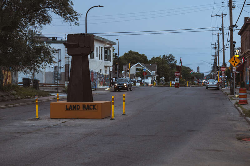 A fist at George Floyd Square on 38th Street in August 2023.

This image is part of a <a href="https://chaddavis.photography/minneapolis-uprising/" rel="noreferrer nofollow">continuing series</a> following the unrest and events in