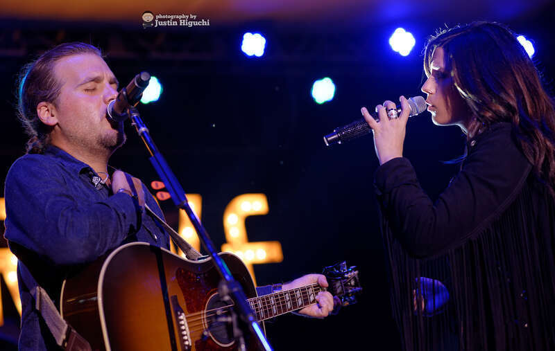 Gloriana (Tom Gossin, Mike Gossin, and Rachel Reinert) performing live at The Grove in Los Angeles California on Wednesday July 15th, 2015. This was part of The Grove's annual "Grove Sounds" Summer Concert Series presented by Citi Private Pass.