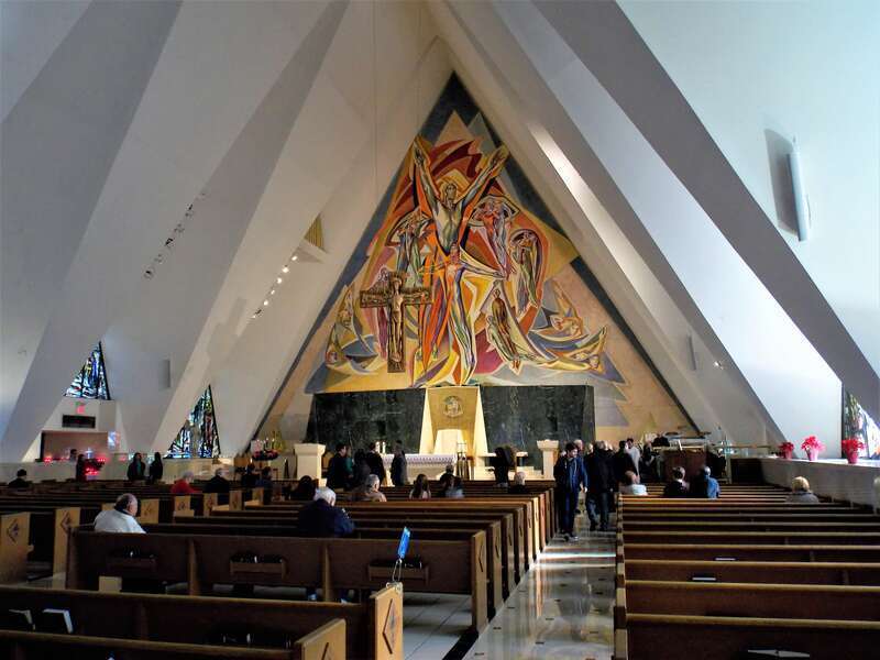 The interior of Guardian Angel Cathedral in Las Vegas.