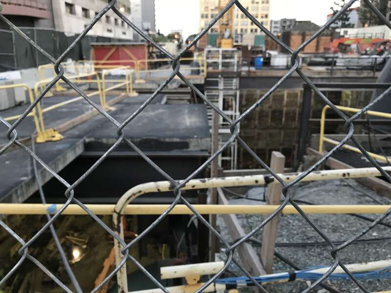 Historic Broadway station under construction in downtown Los Angeles