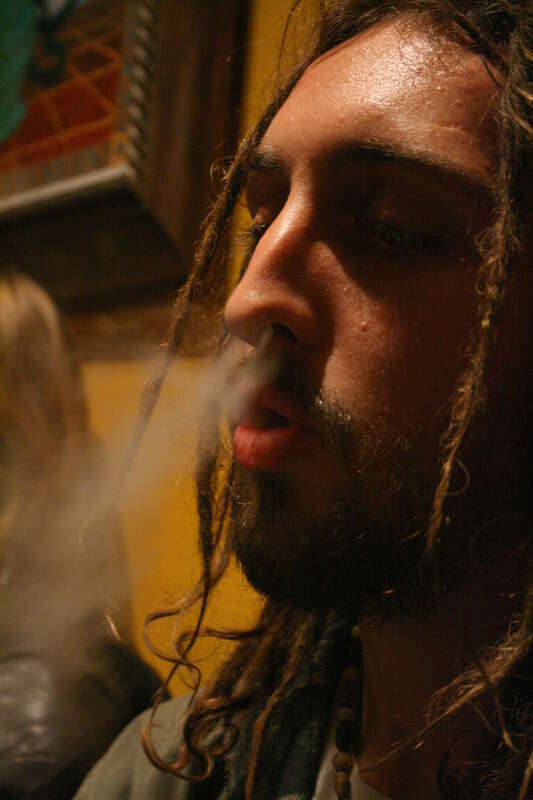 Smoking at Hookah Bliss, a hookah bar at 418 West Franklin Street in Chapel Hill, North Carolina.