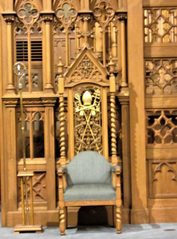 The cathedra in St. Raphael's Cathedral in Dubuque, Iowa.