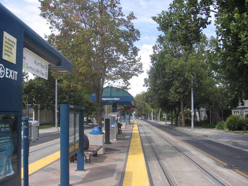 The Japantown–Ayer (VTA) light rail station in San José, California, USA.