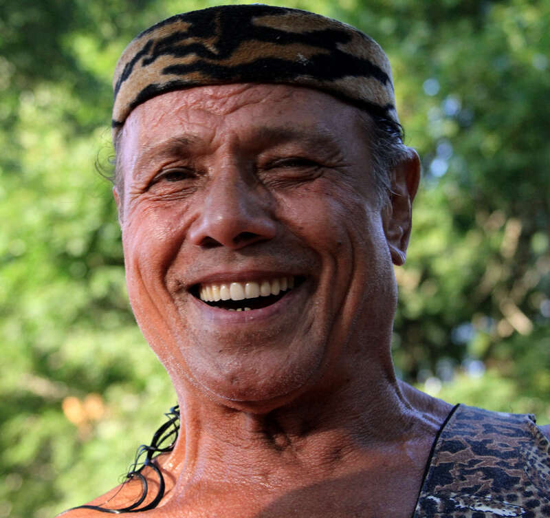 Paparazzo Presents...World Wrestling Federation (WWF) / World Wrestling Entertainment (WWE) Hall of Fame pro wrestler Jimmy "Superfly" Snuka before the start of a wrestling match against Gregory Edwards at the Top Rope Promotions event held in North