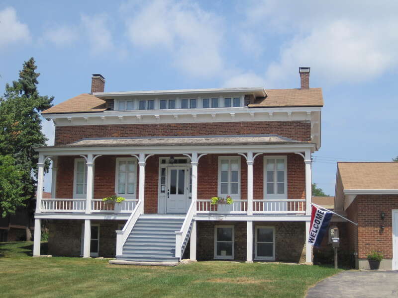 Joseph F. Glidden House in DeKalb (1861). Glidden was the one who actually invented barbed wire, although others such as Isaac Elwood were more successful at marketing it. However, as holder of the patent, Glidden got his cut from the others and died