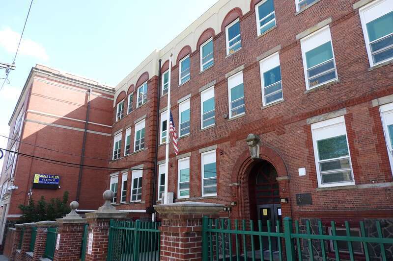Looking south at the Anna Klein School on a sunny afternoon
