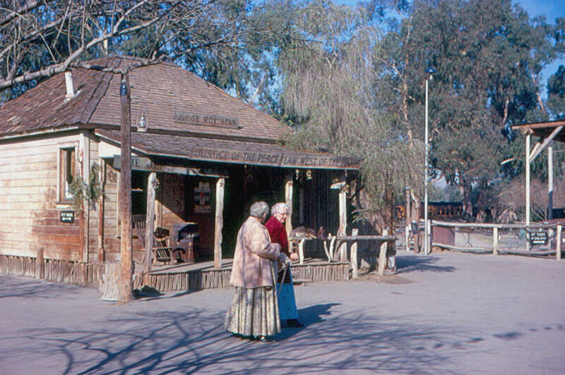 The "ghost town" at Knott's Berry Farm, in Buena Park, near Los Angeles.  I enjoyed it more lthan Disneyland, which I had seen two years earlier.  This is a replica of the office of the famous frontier judge Roy Bean.  Knott's Berry Farm developed