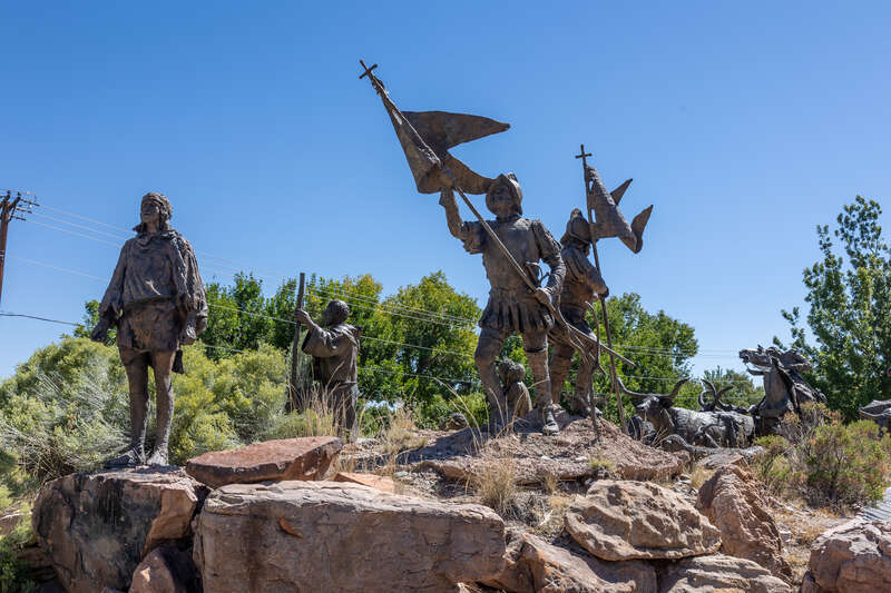 La Jornada is a 33-piece sculpture by Reynaldo "Sonny" Rivera and Betty Sabo which depicts Juan de Oñate leading an expedition of Spanish settlers. It is located on the grounds of the Albuquerque Museum.