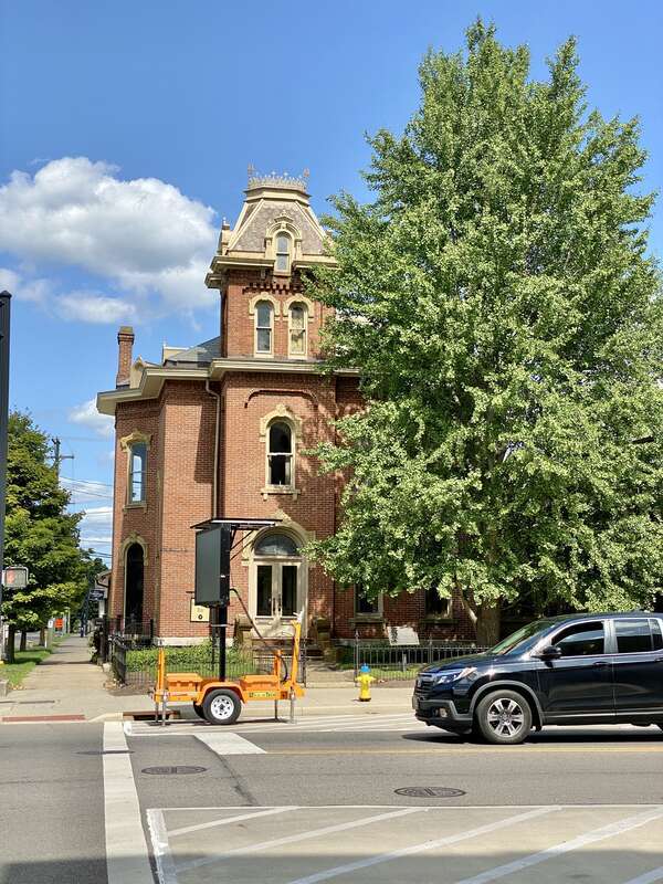 Built in the 1869, this Italianate-style house was constructed by Dixon Brown, a merchant who lived in Somerset, Ohio, as a wedding present for his daughter, Ella Brown McCune, and her husband, whom lived in Newark.  The McCune family owned the house