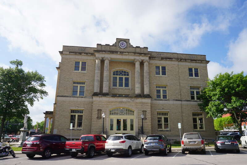 The Historic Collin County Courthouse, currently the McKinney Performing Arts Center, in McKinney, Texas (United States).