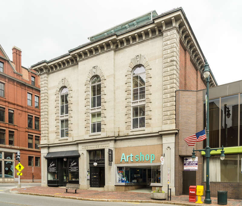 Mechanics Hall is a historic commercial building and meeting hall at 519 Congress Street in downtown Portland, Maine. Built in 1857-59