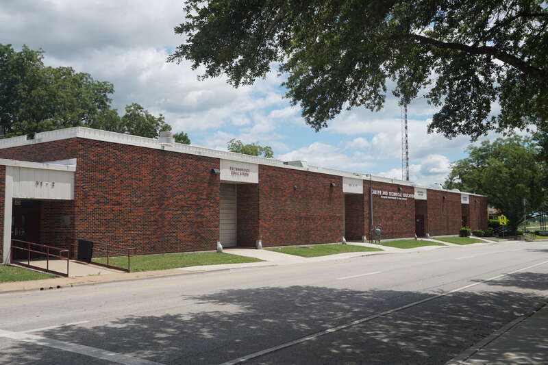 The Mesquite Independent School District Career and Technical Education building in Mesquite, Texas (United States).