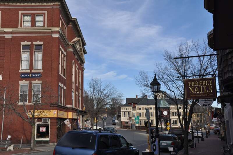 Methuen Square in Methuen, Massachusetts.  It is in the Spicket Falls Historic District.