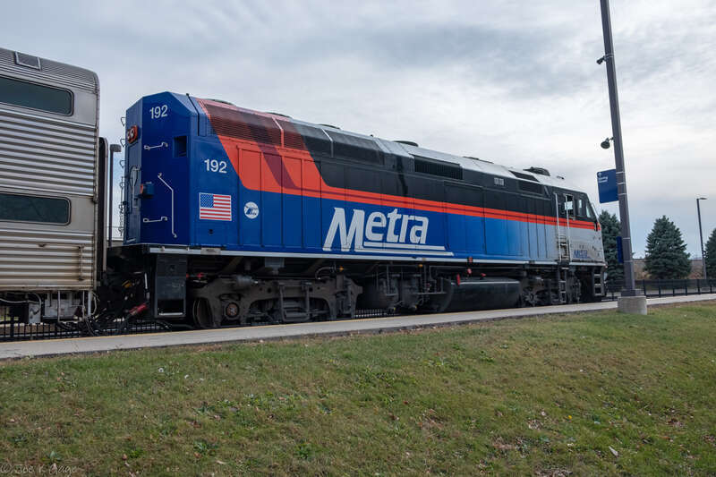 Metra Locomotive Taking a Break at the Station