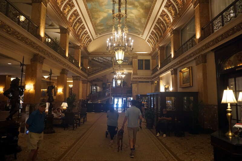 The interior of The Pfister Hotel in Milwaukee, Wisconsin (United States).