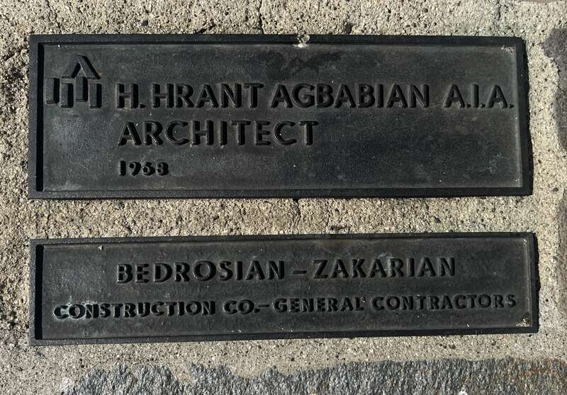 Montebello Genocide Memorial (July 2023) Architect plaque.
