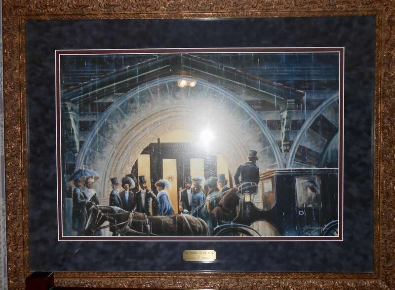 Painting by the late Robert "Bob" F. Morgan, "An Evening at the Club", on permanent display in foyer of Montana Club building, 24 W. 6th Helena, MT Built in 1905, building is part of the Helena Historic District on NRHP and houses a private club