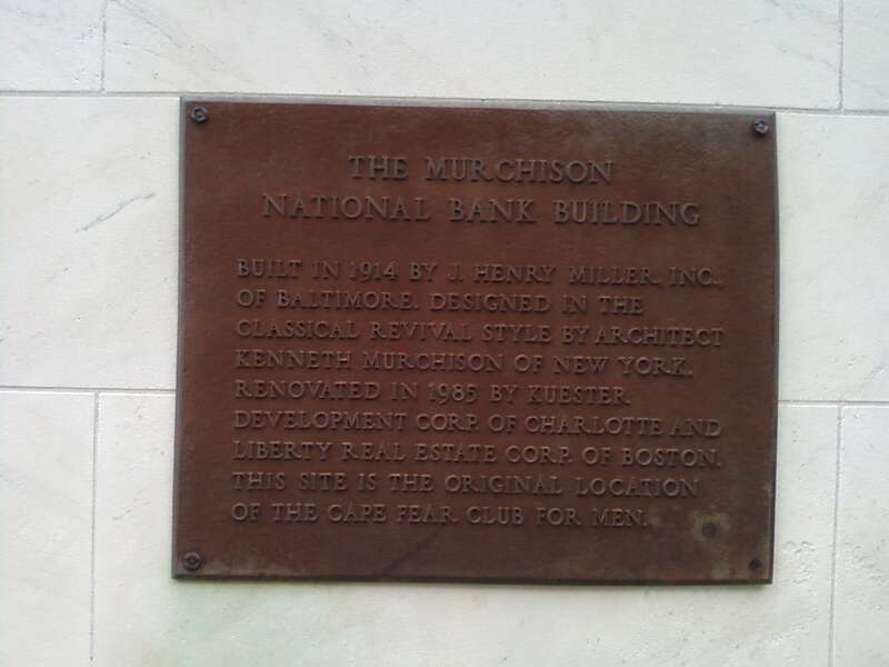 A Bronze Plaque on the Murchison Building that describes its origins, briefly.