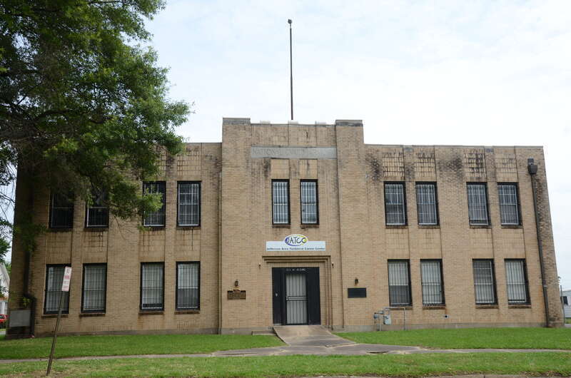 Main façade of the National Guard Armory at Pine Bluff, Arkansas