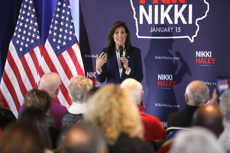 Former United Nations Ambassador Nikki Haley speaking with supporters at a campaign rally at Toast in Ankeny, Iowa.

Please attribute to Gage Skidmore if used elsewhere.