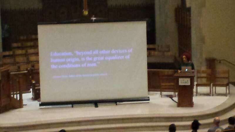 en:Nikole Hannah-Jones speaking on the subject of "Great Schools Are Diverse Schools" at the Third Presbyterian Church in en:Rochester, New York