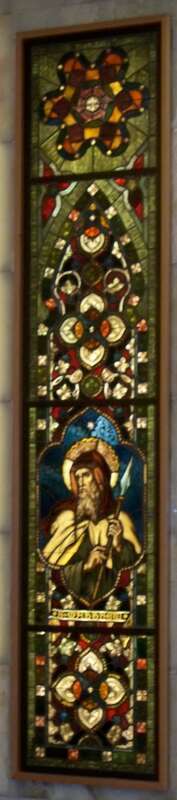 Stained glass panes in the crypt of the cathedral of Christ the Light, Oakland, CA