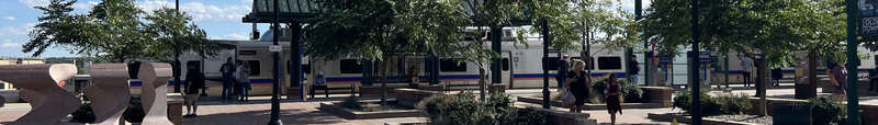 Travelers at the Olde Town Arvada Station in Arvada, Colorado, USA on Friday afternoon, September 22, 2023.
