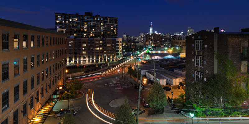 View of Hoboken from 100 Steps, Jersey City, New Jersey.