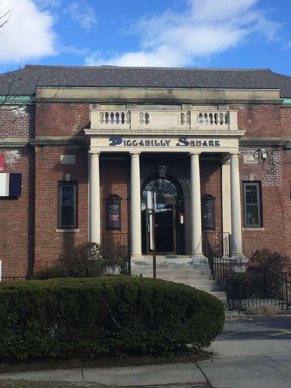 Piccadilly Square in the Newton Centre village Newton, Massachusetts.