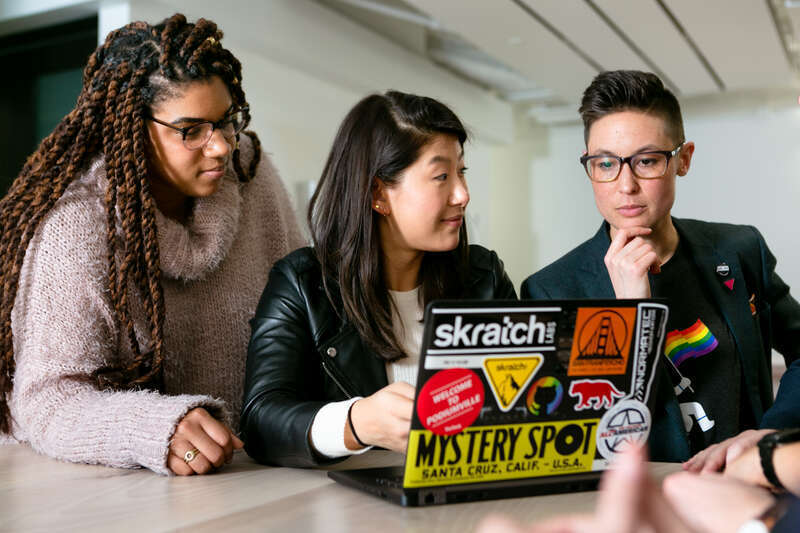 Mapbox Uncharted ERG created these images to encourage and enable everyone in tech to represent LGBTQIA+ people at work, including collaboration and teamwork, leadership, design, engineering, and mobile development. We invite anyone to use them for