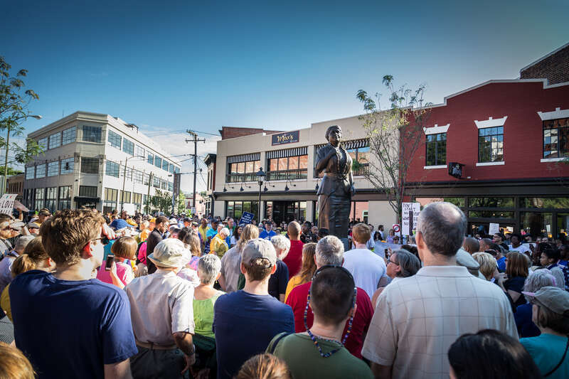 Several hundred people participated in the "Richmond Stands United for Racial Justice" rally and march on September 16, 2017 in Richmond, Virginia, to counter planned pro-Confederate statue demonstrations.