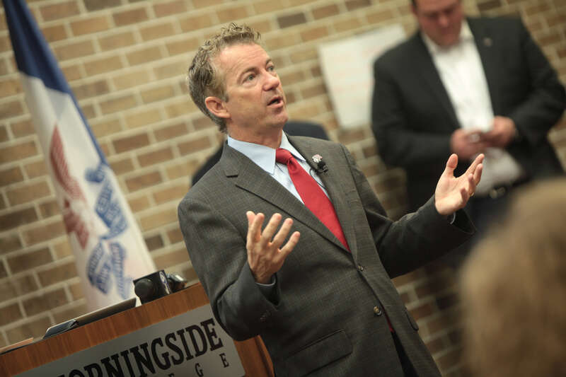 U.S. Senator Rand Paul speaking with supporters on his "The Iowa 10,000 College Tour!" at the UPS Auditorium at Morningside College Sioux City, Iowa.

Please attribute to Gage Skidmore if used elsewhere.