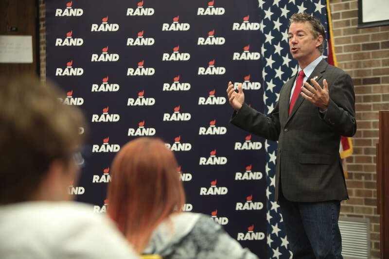 U.S. Senator Rand Paul speaking with supporters on his "The Iowa 10,000 College Tour!" at the UPS Auditorium at Morningside College Sioux City, Iowa.

Please attribute to Gage Skidmore if used elsewhere.