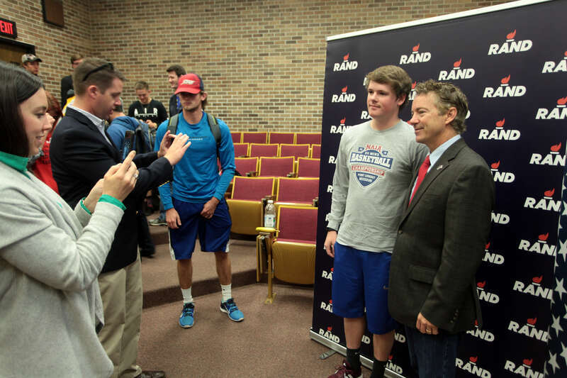 U.S. Senator Rand Paul speaking with supporters on his "The Iowa 10,000 College Tour!" at the UPS Auditorium at Morningside College Sioux City, Iowa.

Please attribute to Gage Skidmore if used elsewhere.