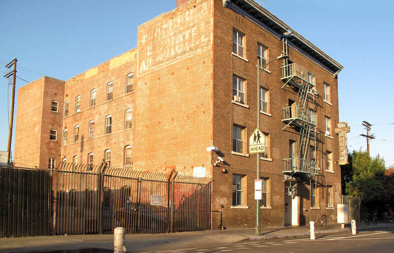 Regal Hotel, 815 E 6th St, Los Angeles. Opened in 1939 as a "beautiful new ultra-modern" hotel serving the "Negro" trade.