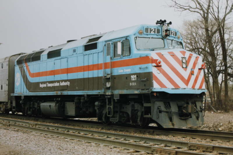 Bensenville, IL, Midwestern U.S. railroad, 1988; digital copy of print. Complete indexed photo collection at WorldHistoryPics.com.