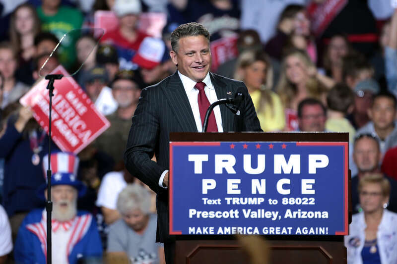 Chairman Robert Graham speaking with supporters at a campaign rally for Donald Trump at the Prescott Valley Event Center in Prescott Valley, Arizona.

Please attribute to Gage Skidmore if used elsewhere.